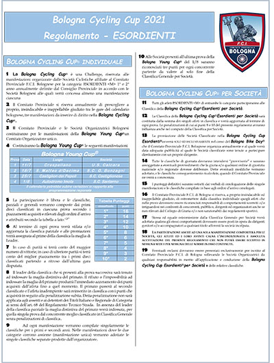 Regolamento Cycling Cup 2021 Esordienti